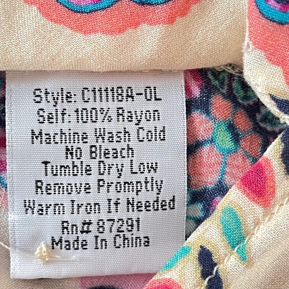 Johnny Was Zahra Rayon Blouse L - Picture 5 of 7